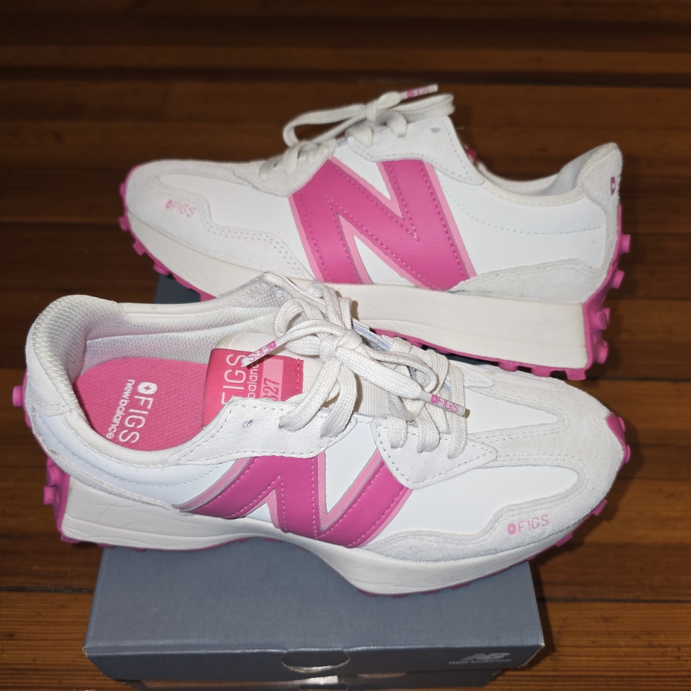 New Balance x Figs White and Pink Sneakers